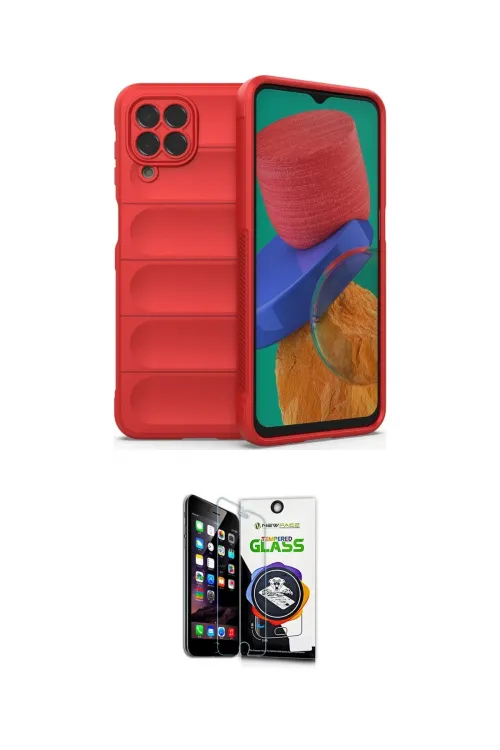 ieg™ Galaxy M33 Kılıf Atlas Koleksiyonu - Şeffaf Temperli Cam Ekran Koruyucu