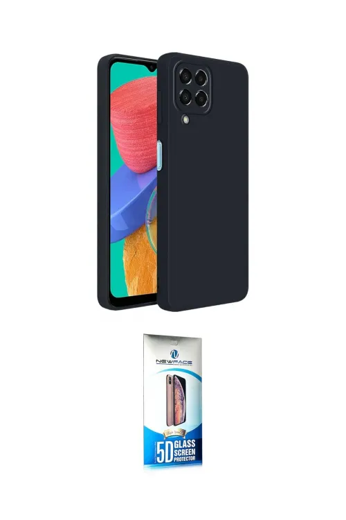 ieg™ Galaxy M33 Kılıf Kozmos Yansıma Özel Seri - Siyah 5D Eko Cam Ekran Koruyucu