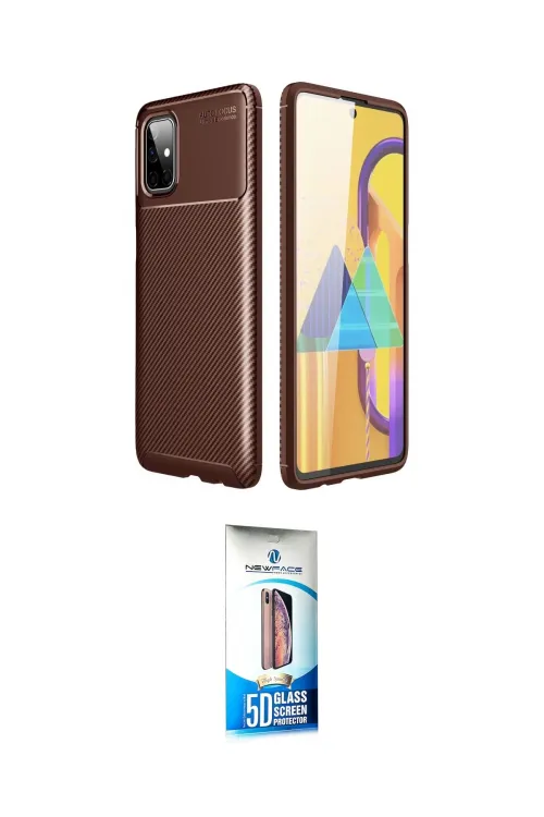 ieg™ Galaxy M51 Kılıf Eksen Form Prime - Siyah 5D Eko Cam Ekran Koruyucu