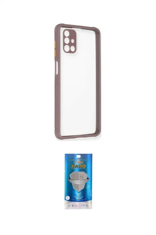 ieg™ Galaxy M51 Kılıf Nova Asil Özel Seri - Şeffaf Royal Nano Ekran Koruyucu
