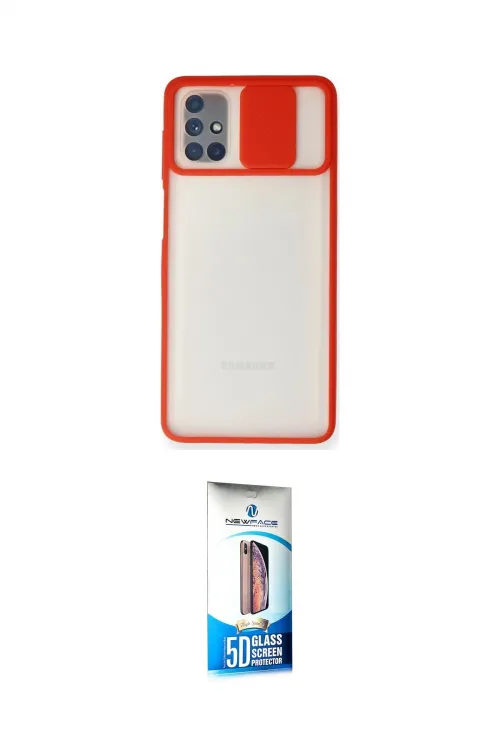 ieg™ Galaxy M51 Kılıf Vadi Çizgi - Siyah 5D Eko Cam Ekran Koruyucu