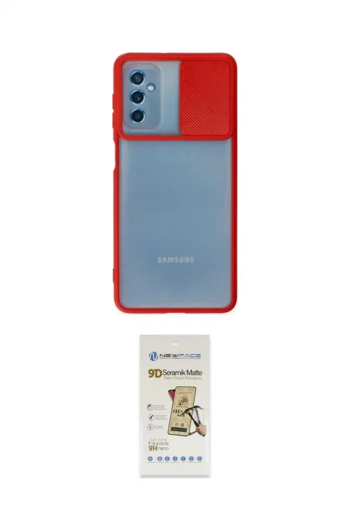 ieg™ Galaxy M52 5G Kılıf Vadi Çizgi - Siyah Mat Seramik Nano Ekran Koruyucu