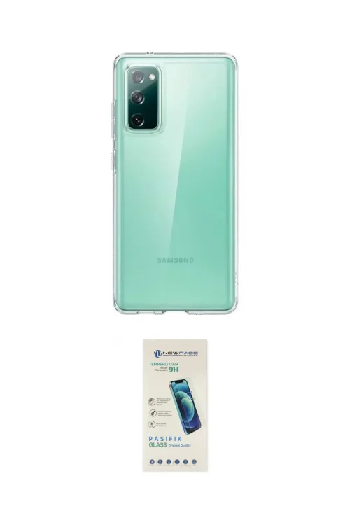 ieg™ Galaxy S20 FE Kılıf Zirve Doku - Şeffaf Pasifik Cam Ekran Koruyucu