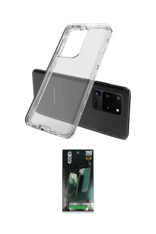 ieg™ Galaxy S20 Plus Kılıf Zirve Doku - Şeffaf 360 Full Body Arka Koruyucu