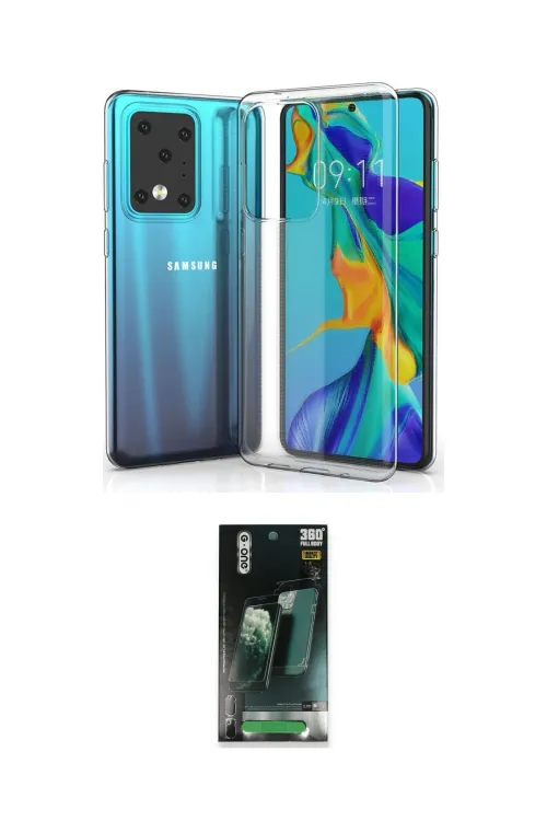 ieg™ Galaxy S20 Ultra Kılıf Zirve Doku - Şeffaf 360 Full Body Arka Koruyucu