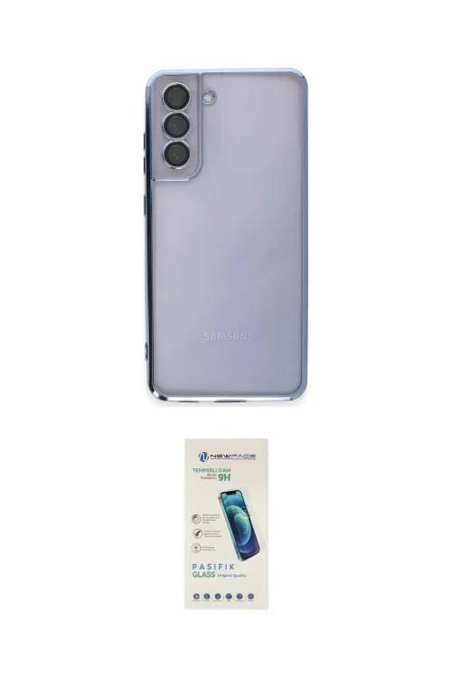 ieg™ Galaxy S21 FE Kılıf Vadi Minimal - Şeffaf Pasifik Cam Ekran Koruyucu
