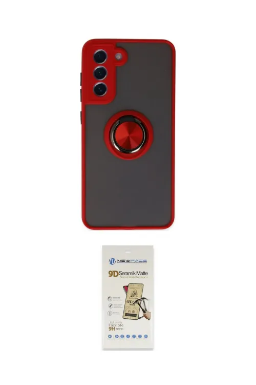 ieg™ Galaxy S21 FE Kılıf Yörünge Çizgi - Siyah Mat Seramik Nano Ekran Koruyucu
