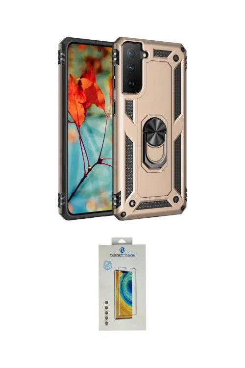 ieg™ Galaxy S21 Kılıf Ahenk Klasik Koleksiyonu - Şeffaf Polymer Nano Ekran Koruyucu