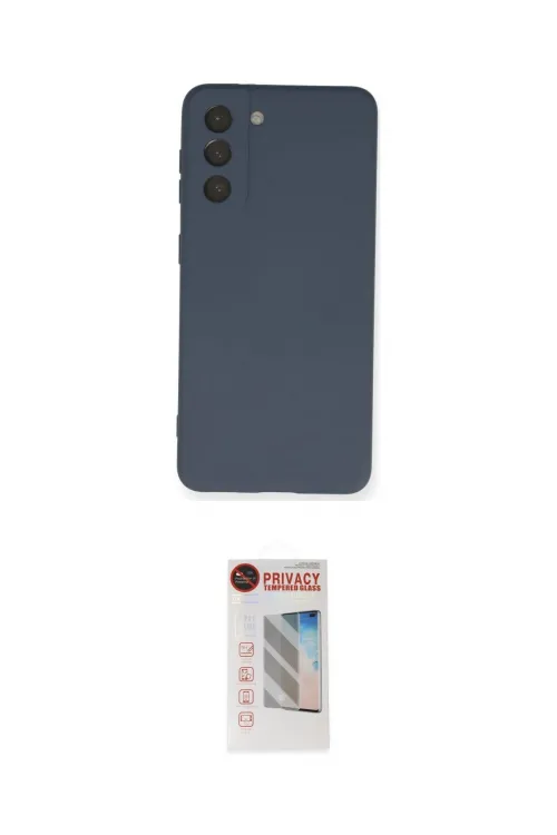 ieg™ Galaxy S21 Kılıf Ahenk Serisi - Siyah Hayalet Edge Cam Ekran Koruyucu