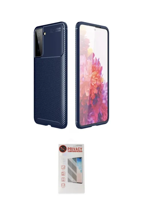 ieg™ Galaxy S21 Plus Kılıf Eksen Form Prime - Siyah Hayalet Edge Cam Ekran Koruyucu