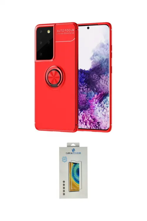 ieg™ Galaxy S21 Ultra Kılıf Yankı Form Prime - Şeffaf Polymer Nano Ekran Koruyucu