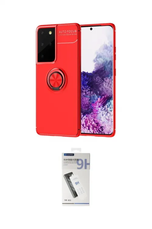 ieg™ Galaxy S21 Ultra Kılıf Yankı Form Prime - Şeffaf Uv Polymer Nano Ekran Koruyucu