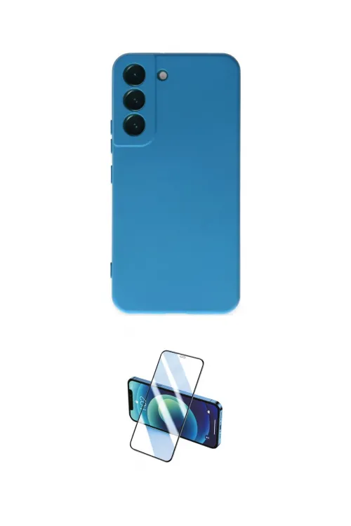 ieg™ Galaxy S22 Kılıf Ahenk Serisi - Siyah 3D Antistatik Cam Ekran Koruyucu