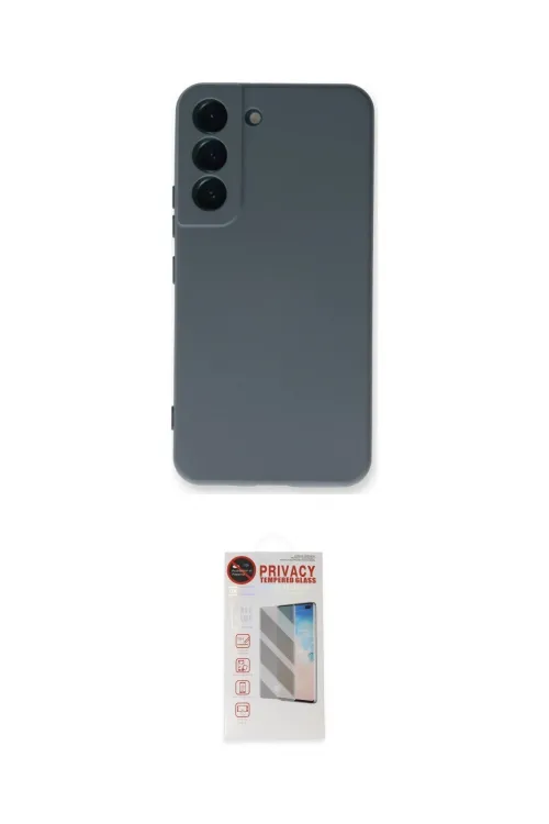 ieg™ Galaxy S22 Plus Kılıf Ahenk Serisi - Siyah Hayalet Edge Cam Ekran Koruyucu