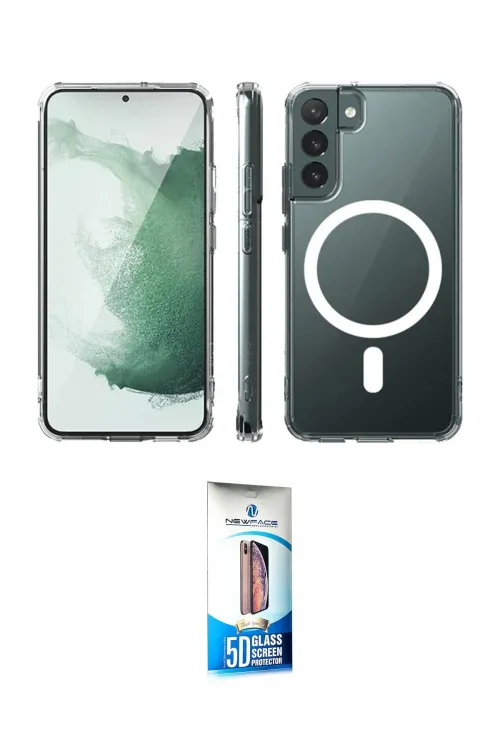 ieg™ Galaxy S22 Plus Kılıf Ahenk Yansıma Prime - Siyah 5D Eko Cam Ekran Koruyucu