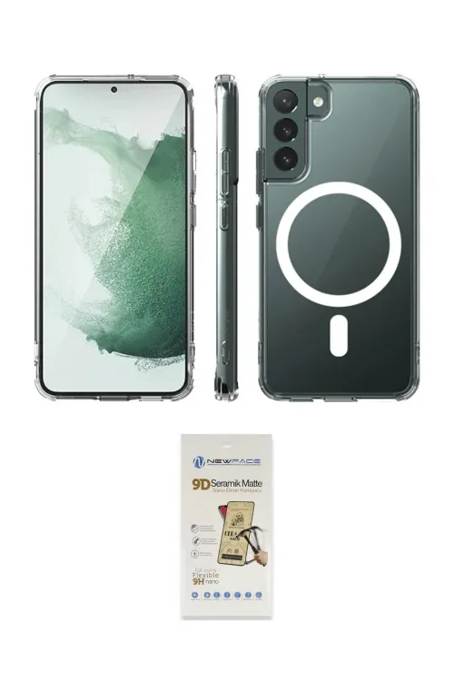 ieg™ Galaxy S22 Plus Kılıf Ahenk Yansıma Prime - Siyah Mat Seramik Nano Ekran Koruyucu
