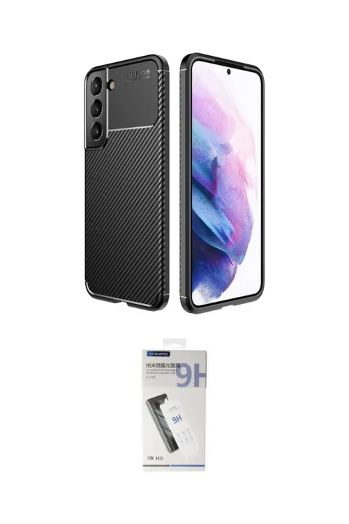 ieg™ Galaxy S22 Plus Kılıf Eksen Form Prime - Şeffaf Uv Polymer Nano Ekran Koruyucu