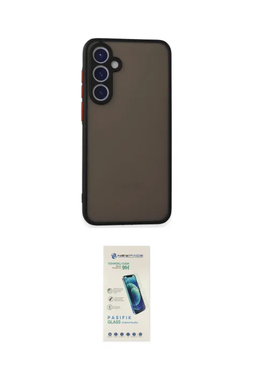 ieg™ Galaxy S23 FE Kılıf Ahenk Çizgi Serisi - Şeffaf Pasifik Cam Ekran Koruyucu
