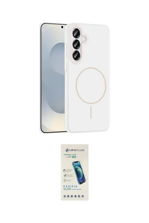 ieg™ Galaxy S23 FE Kılıf Yankı Form Serisi - Şeffaf Pasifik Cam Ekran Koruyucu