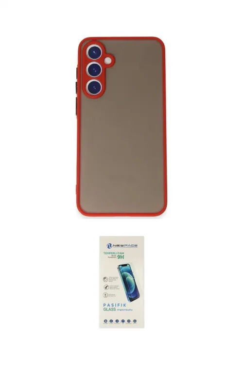 ieg™ Galaxy S23 Kılıf Ahenk Çizgi Serisi - Şeffaf Pasifik Cam Ekran Koruyucu