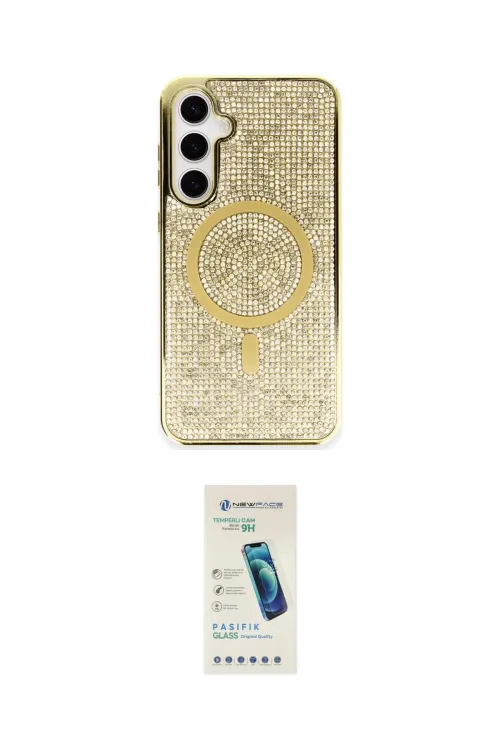 ieg™ Galaxy S23 Kılıf Eksen Çizgi - Şeffaf Pasifik Cam Ekran Koruyucu