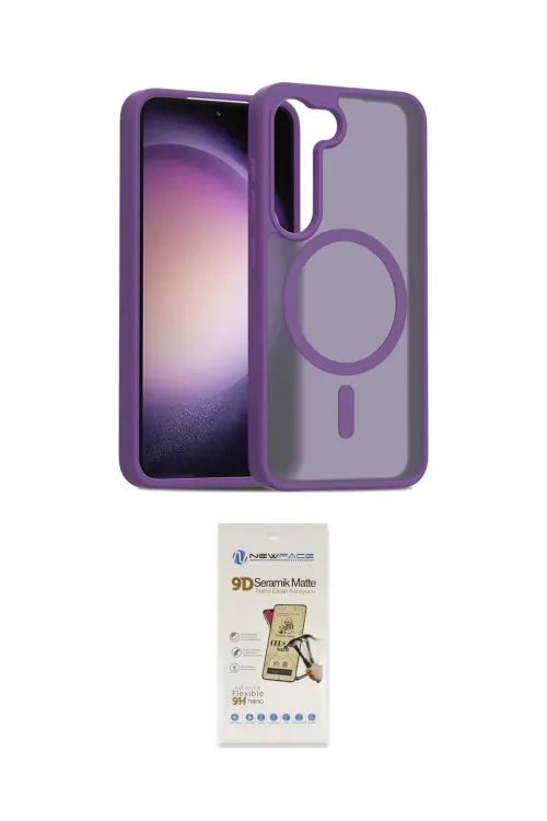 ieg™ Galaxy S23 Kılıf Siluet Minimal Prime - Siyah Mat Seramik Nano Ekran Koruyucu