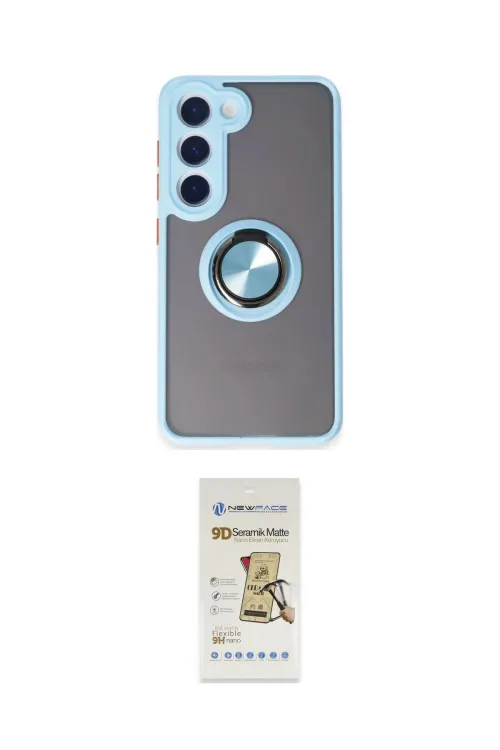 ieg™ Galaxy S23 Kılıf Yörünge Çizgi - Siyah Mat Seramik Nano Ekran Koruyucu