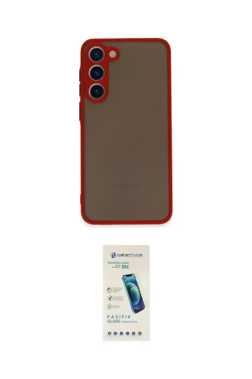 ieg™ Galaxy S23 Plus Kılıf Ahenk Çizgi Serisi - Şeffaf Pasifik Cam Ekran Koruyucu