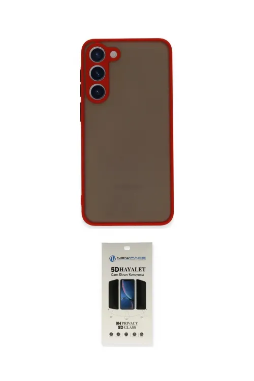 ieg™ Galaxy S23 Plus Kılıf Ahenk Çizgi Serisi - Siyah 5D Hayalet Cam Ekran Koruyucu