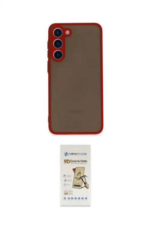 ieg™ Galaxy S23 Plus Kılıf Ahenk Çizgi Serisi - Siyah Mat Seramik Nano Ekran Koruyucu