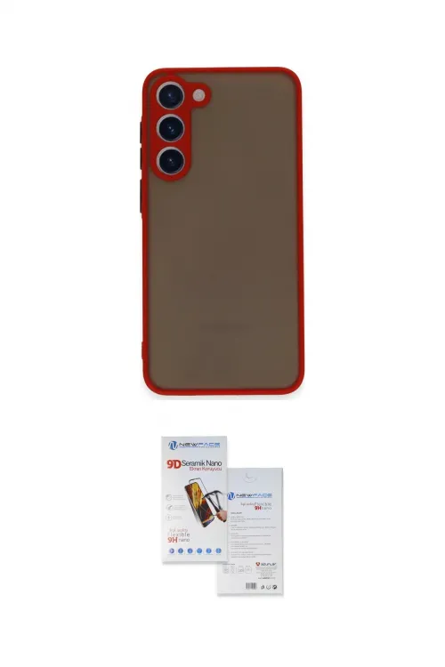 ieg™ Galaxy S23 Plus Kılıf Ahenk Çizgi Serisi - Siyah Seramik Nano Ekran Koruyucu