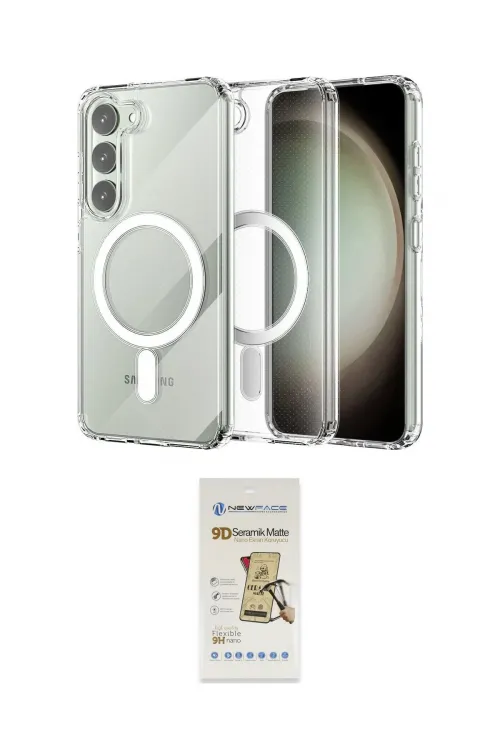 ieg™ Galaxy S23 Plus Kılıf Ahenk Yansıma Prime - Siyah Mat Seramik Nano Ekran Koruyucu