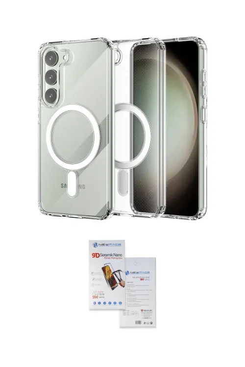 ieg™ Galaxy S23 Plus Kılıf Ahenk Yansıma Prime - Siyah Seramik Nano Ekran Koruyucu
