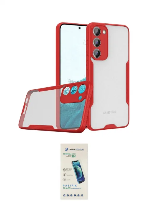 ieg™ Galaxy S23 Plus Kılıf Atlas Asil Serisi - Şeffaf Pasifik Cam Ekran Koruyucu
