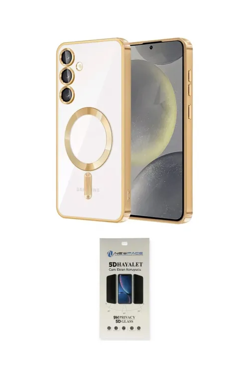 ieg™ Galaxy S23 Plus Kılıf Nova Işık Özel Seri - Siyah 5D Hayalet Cam Ekran Koruyucu