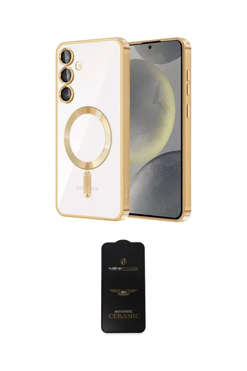 ieg™ Galaxy S23 Plus Kılıf Nova Işık Özel Seri - Siyah 6D Antistatik Mat Seramik Hayalet Nano Ekran Koruyucu