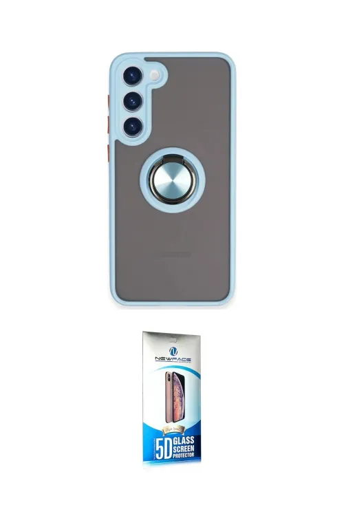 ieg™ Galaxy S23 Plus Kılıf Yörünge Çizgi - Siyah 5D Eko Cam Ekran Koruyucu