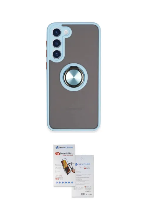 ieg™ Galaxy S23 Plus Kılıf Yörünge Çizgi - Siyah Seramik Nano Ekran Koruyucu