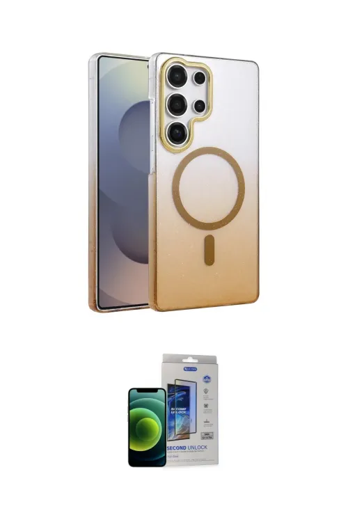 ieg™ Galaxy S23 Ultra Kılıf Ahenk Doku Özel Seri - Siyah Durable Full Glue Curved Cam