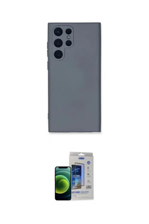 ieg™ Galaxy S23 Ultra Kılıf Ahenk Serisi - Siyah Durable Full Glue Curved Cam
