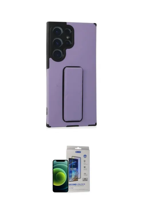 ieg™ Galaxy S23 Ultra Kılıf Çekirdek Yansıma - Siyah Durable Full Glue Curved Cam