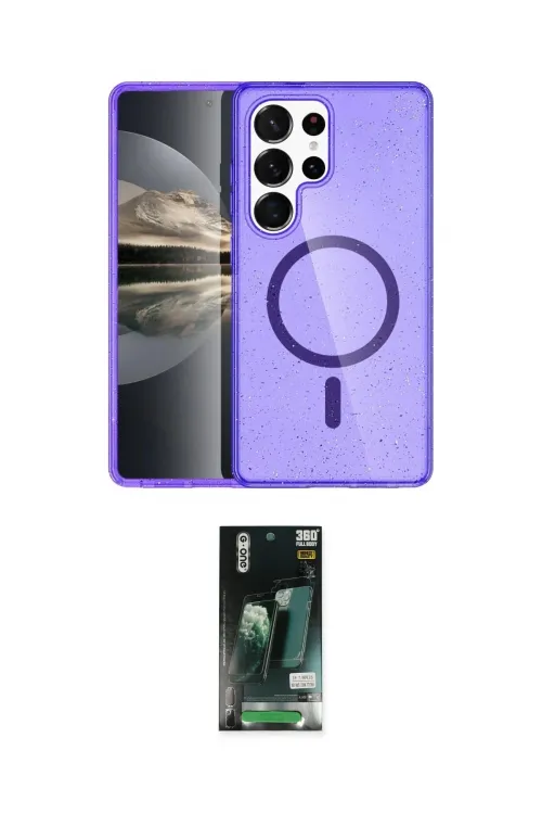 ieg™ Galaxy S23 Ultra Kılıf Nova Asil Prime - Siyah 360 Mat Full Body Arka Koruyucu