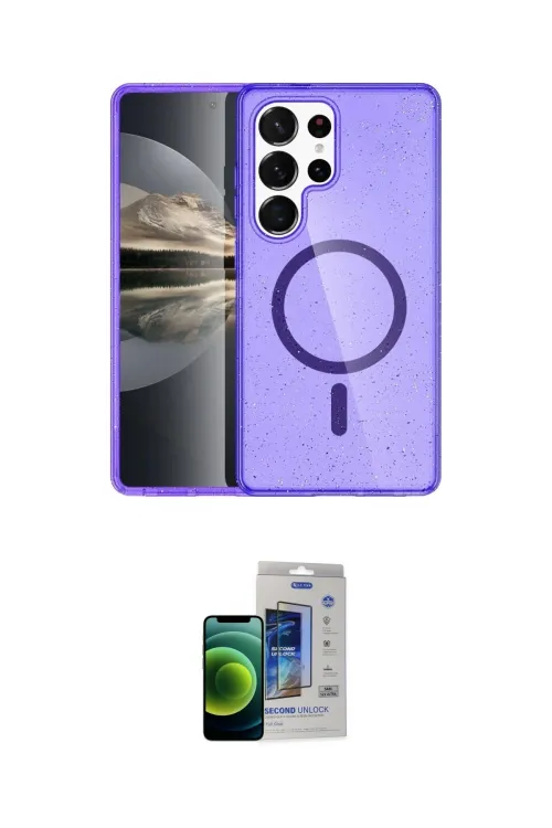 ieg™ Galaxy S23 Ultra Kılıf Nova Asil Prime - Siyah Durable Full Glue Curved Cam