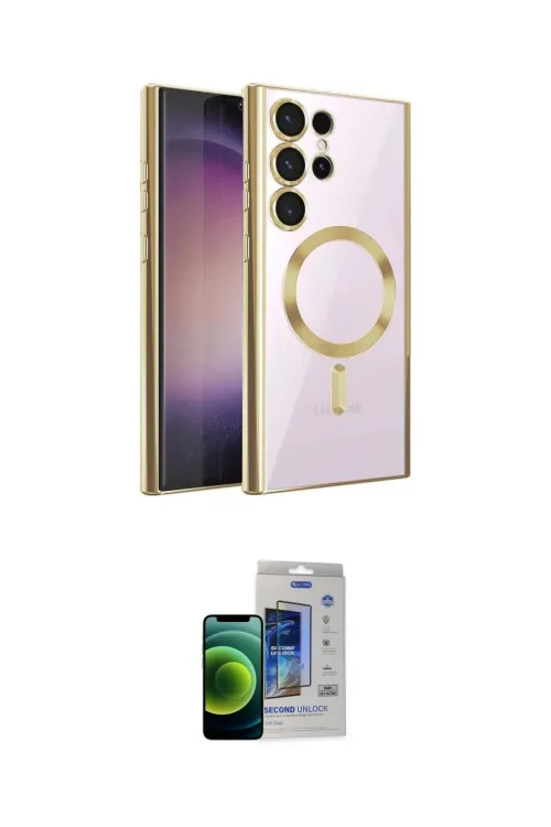 ieg™ Galaxy S23 Ultra Kılıf Nova Işık Özel Seri - Siyah Durable Full Glue Curved Cam