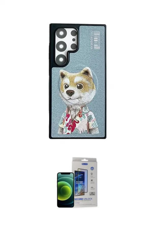 ieg™ Galaxy S23 Ultra Kılıf Siluet Modern Özel Seri - Siyah Durable Full Glue Curved Cam