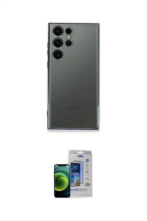 ieg™ Galaxy S23 Ultra Kılıf Vadi Minimal - Siyah Durable Full Glue Curved Cam