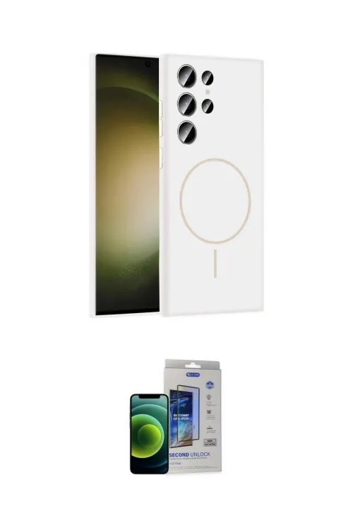 ieg™ Galaxy S23 Ultra Kılıf Yankı Form Serisi - Siyah Durable Full Glue Curved Cam