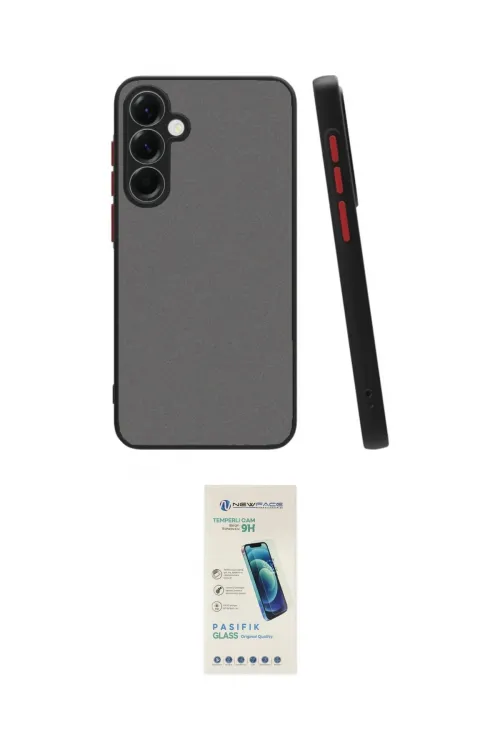ieg™ Galaxy S24 FE Kılıf Ahenk Çizgi Serisi - Şeffaf Pasifik Cam Ekran Koruyucu