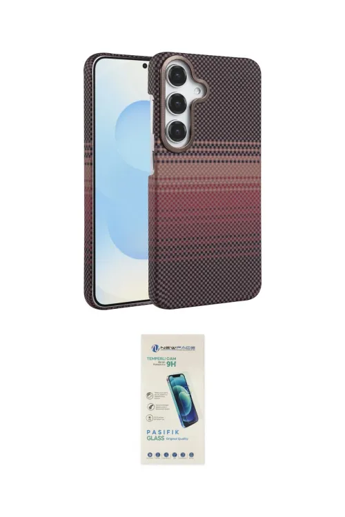 ieg™ Galaxy S24 FE Kılıf Doruk Serisi - Şeffaf Pasifik Cam Ekran Koruyucu