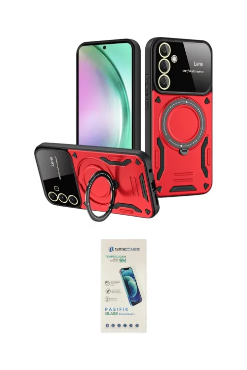 ieg™ Galaxy S24 FE Kılıf Kıvılcım Modern Serisi - Şeffaf Pasifik Cam Ekran Koruyucu